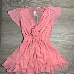 SOLD Fancescas Pink Flowy Romper NWT